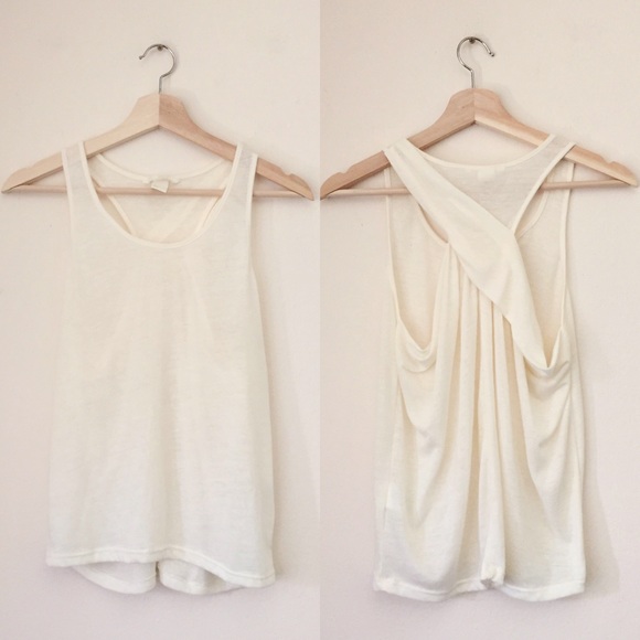 H&M Tops - H&M Cream Cross Back Tank Top