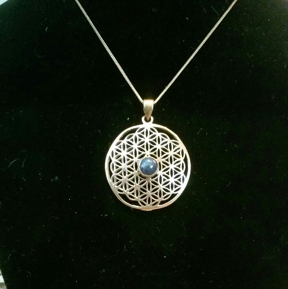 Tourmaline Flower of Life Pendent