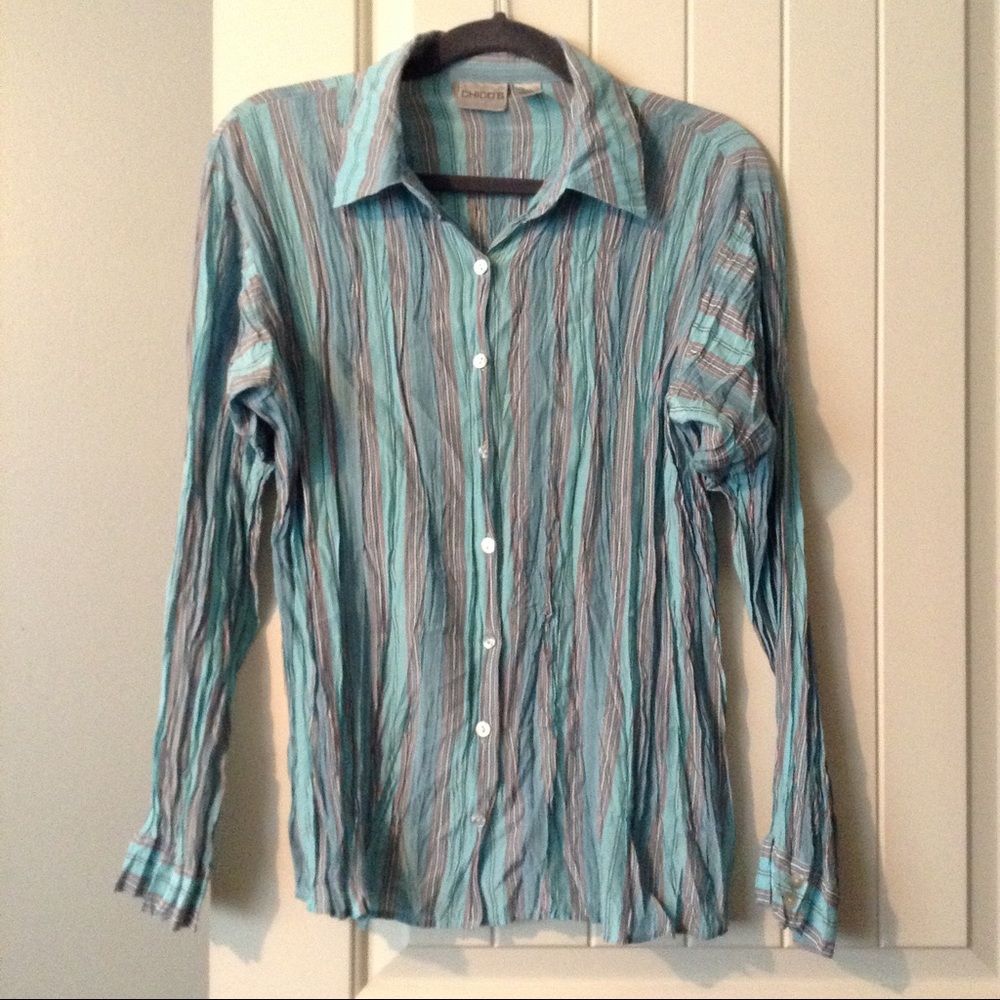 Beautiful Chico's Silk Crinkle Shirt