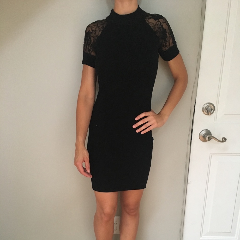 Black lace dress.