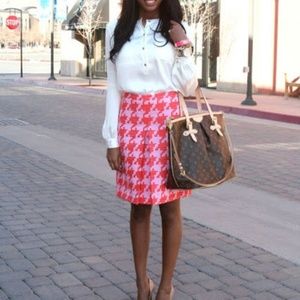 J.Crew Pixelated Houndstooth Skirt