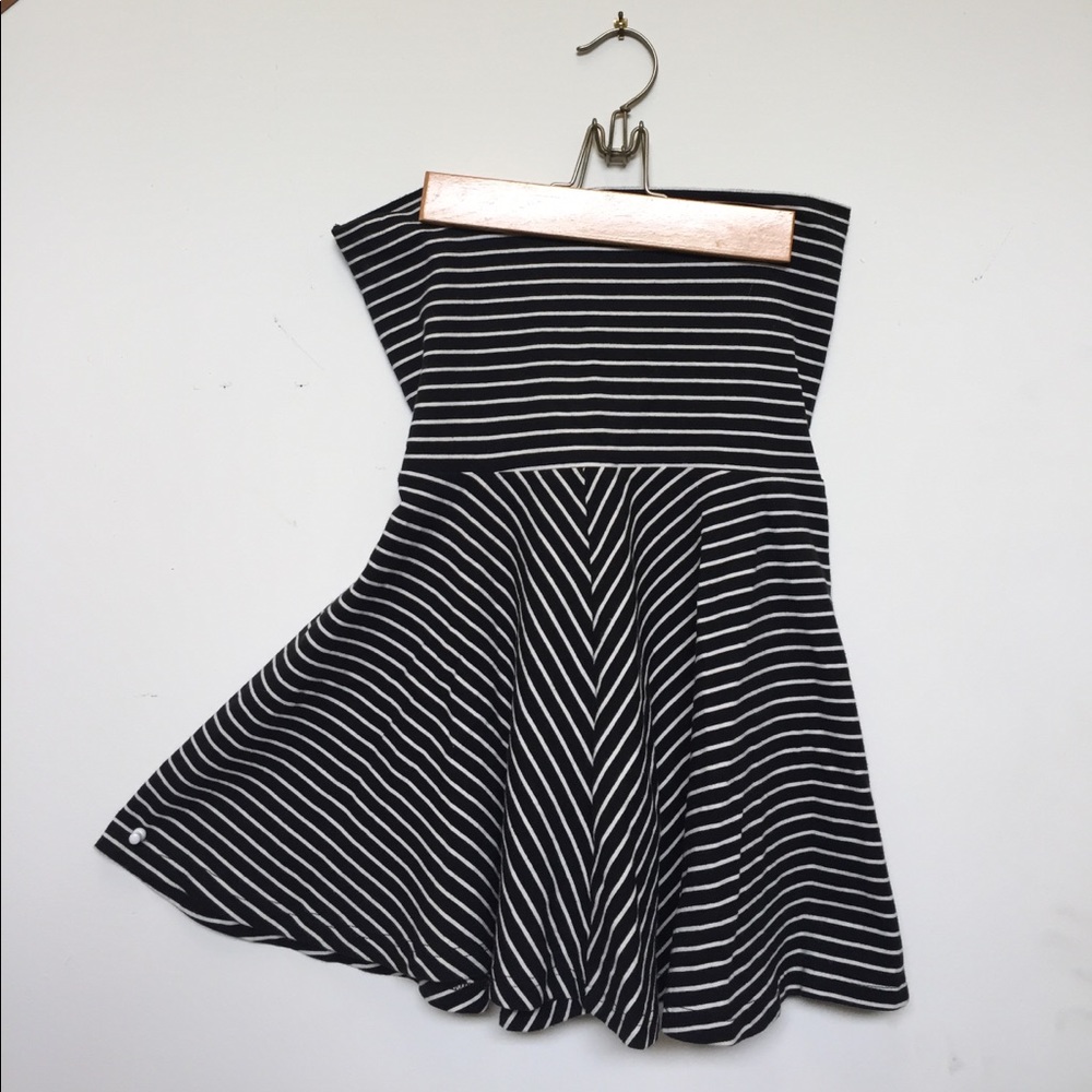 American Apparel Striped Tube Skater Skirt Dress