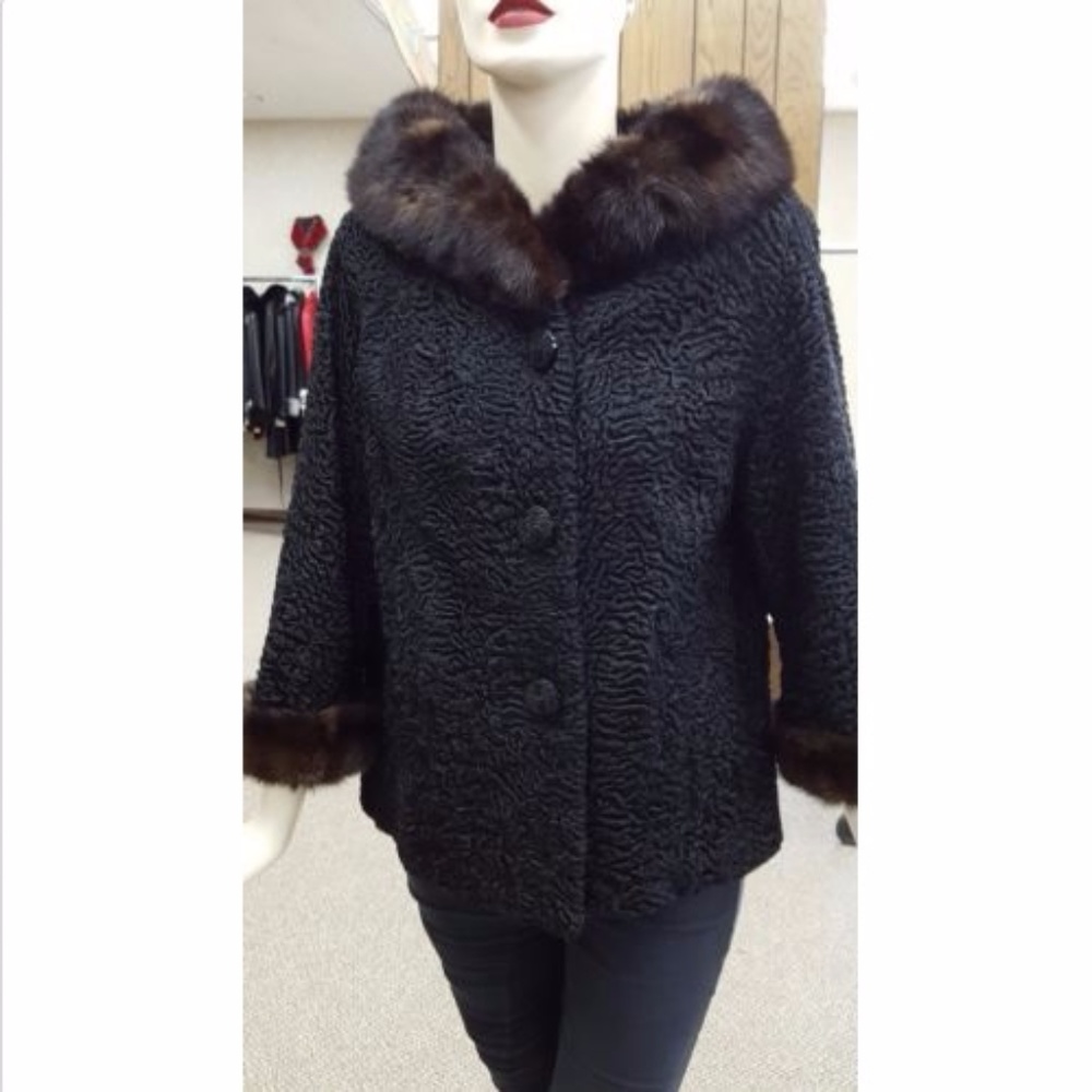 Perisan Lamb Jkt w/ Ranch Mink Fur Collar & Cuffs