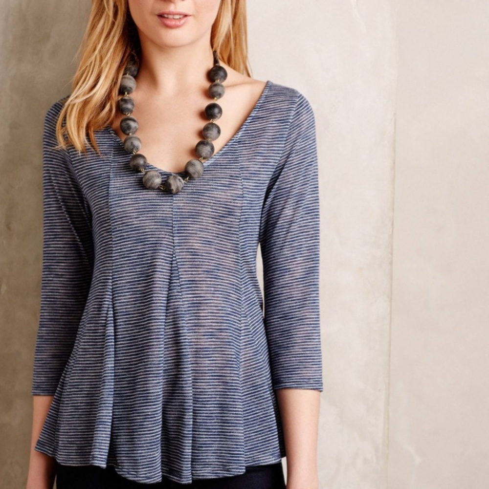 Anthropologie Puella Stripe Tide Swing Tee