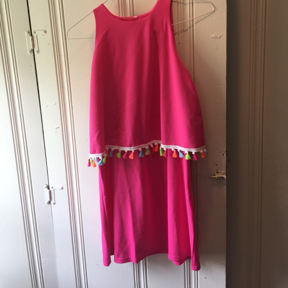 Pink tassel dress