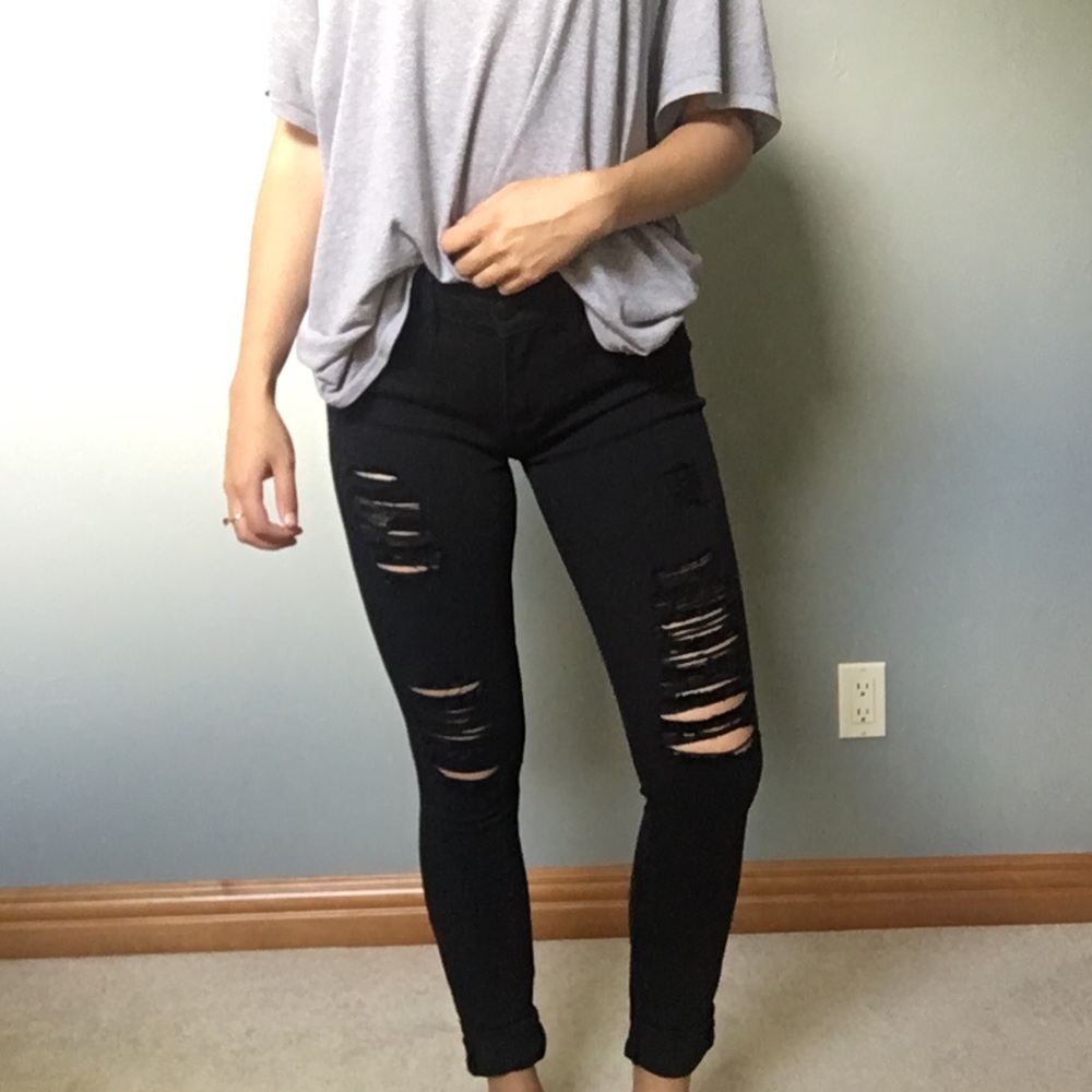 Express Ripped Black Jeggings