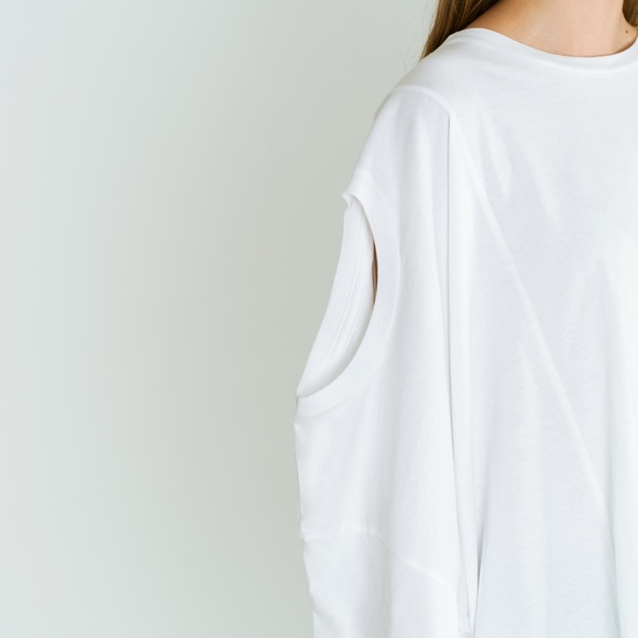 WHITE OVERSIZED T-SHIRT - Picture 5 of 6