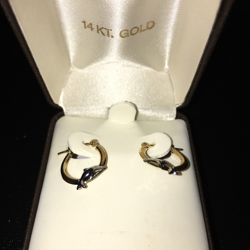 Dolphin Earrings 14kt.