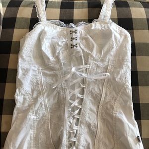 White Lace Corset Top