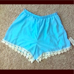 Red dress boutique blue lace shorts