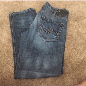 Men's silver jeans