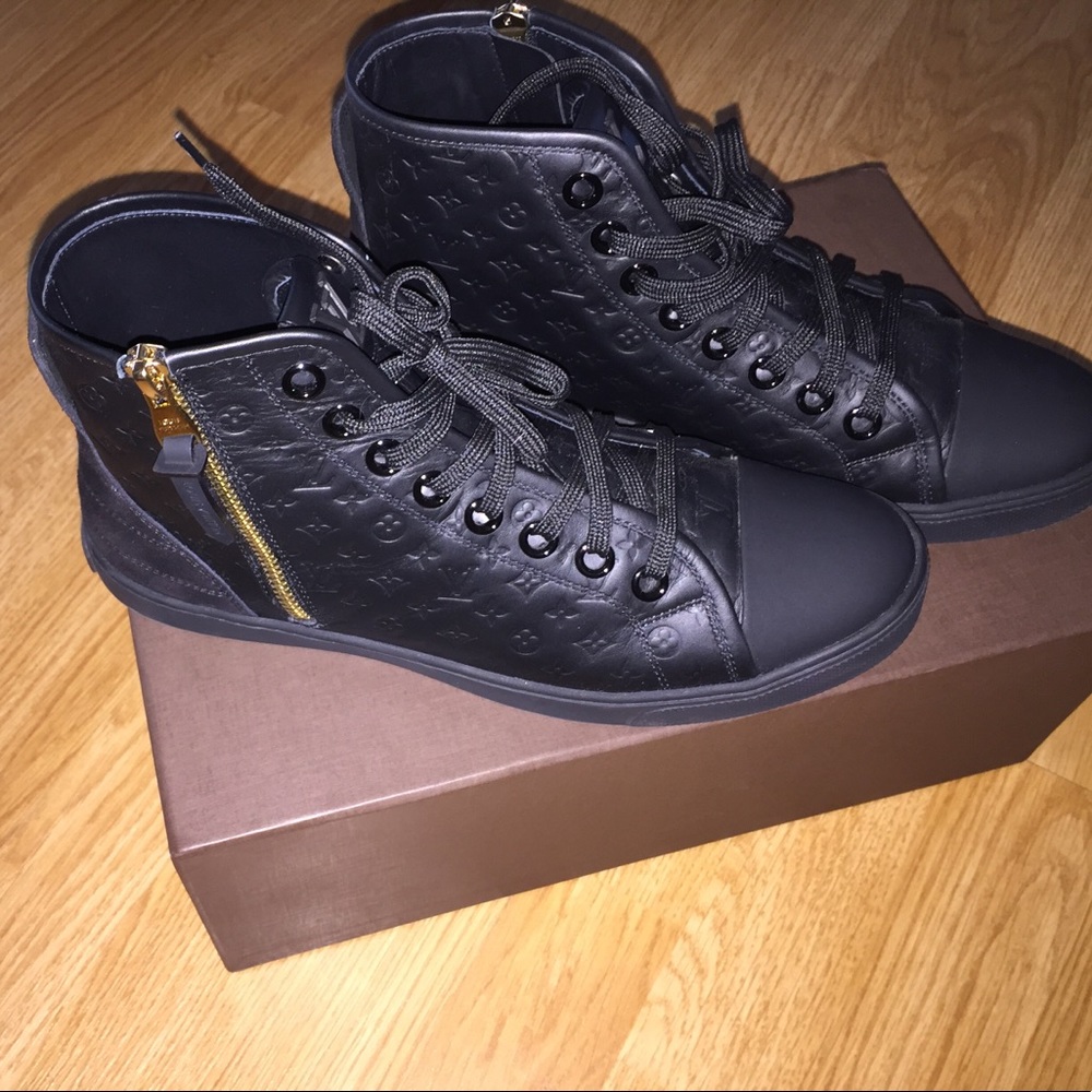 Black Louis Vuitton high top sneakers