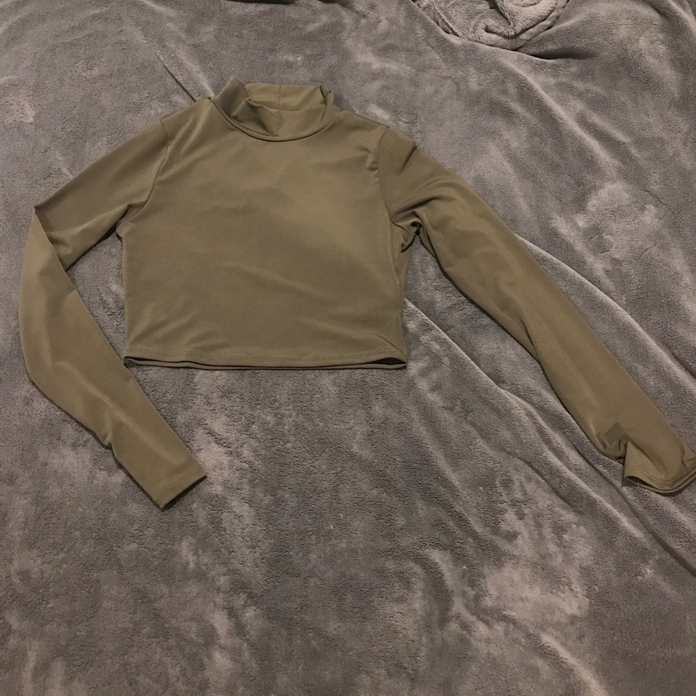 Olive green crop top