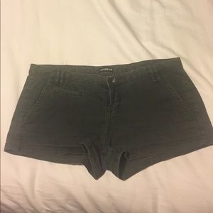 Olive green Express twill shorts