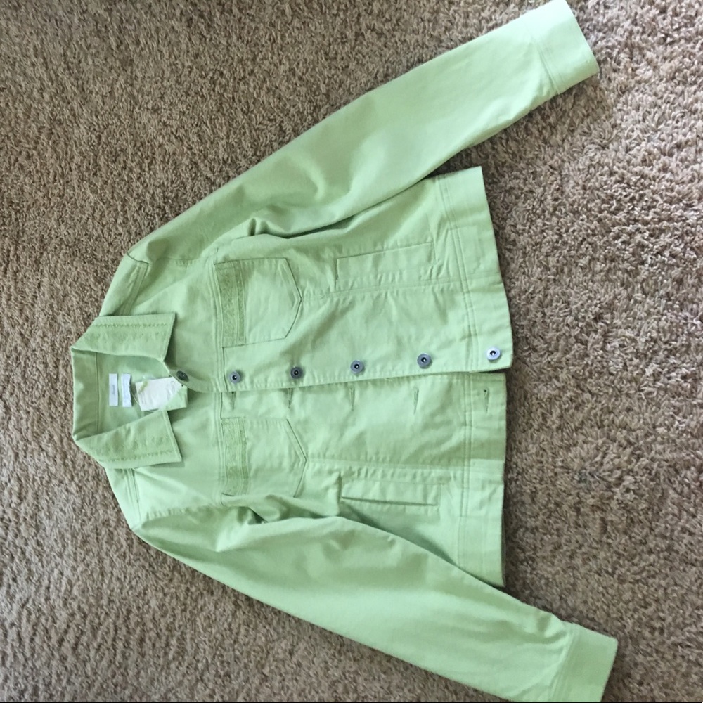 Lime green button up  jacket