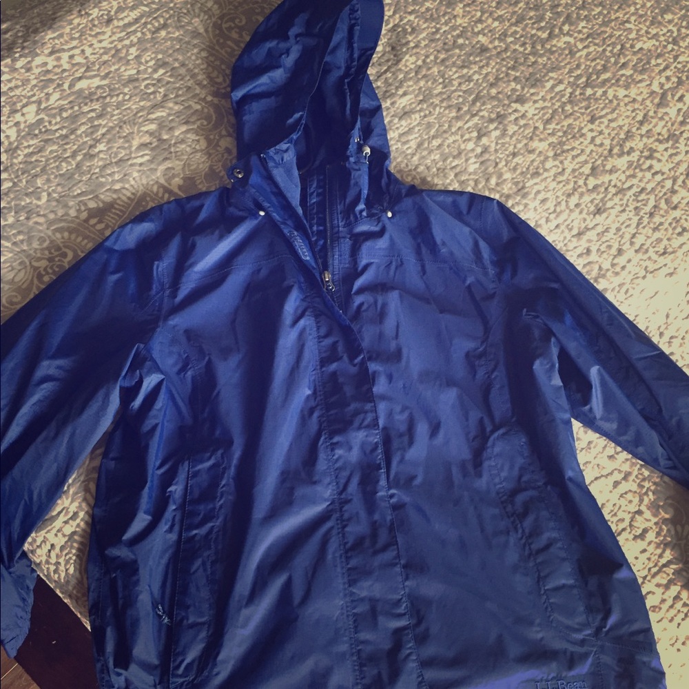 L.L Bean blue rain jacket
