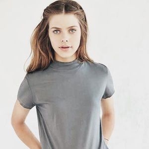 SALE Urban Outfitters Grey Mockneck Cotton tee