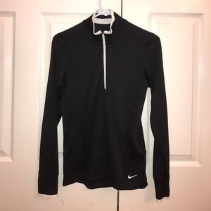 Black Nike Golf Dri-Fit quarter zip jacket