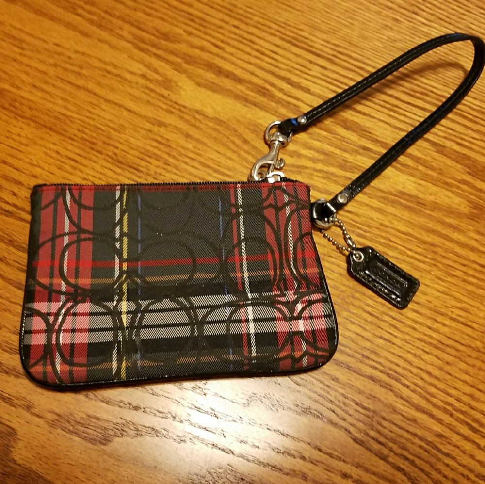 Tartan Coach Wristlet