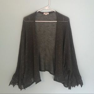 Cardigan with Detailed Lace Sleeves
