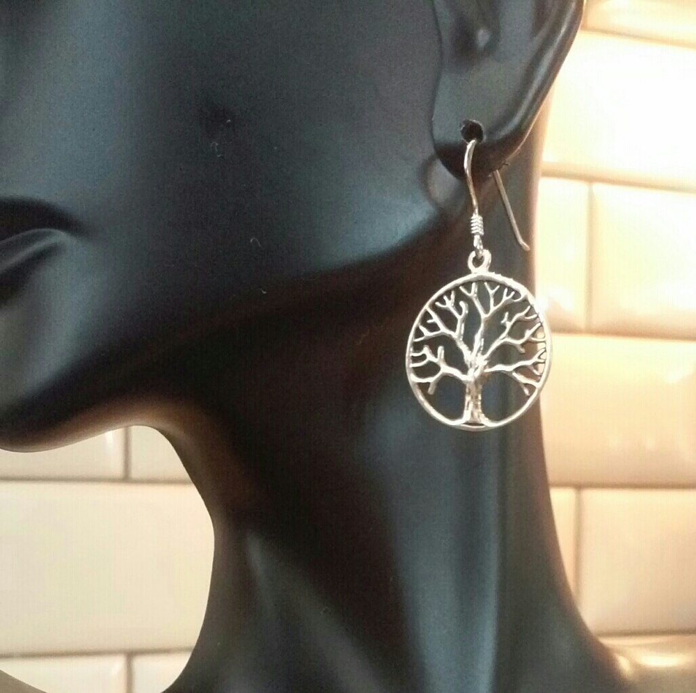 Sterling Silver Tree Earrings