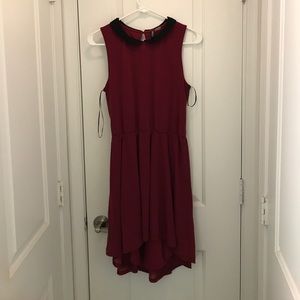 Burgundy sleeveless dress
