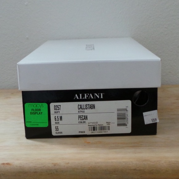 Alfani Callista Black Leather Lace Open Toe Heels - Picture 8 of 8