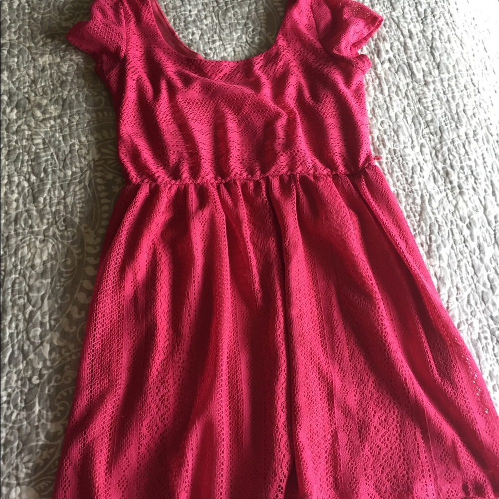 Pink short sleeve casual dress
