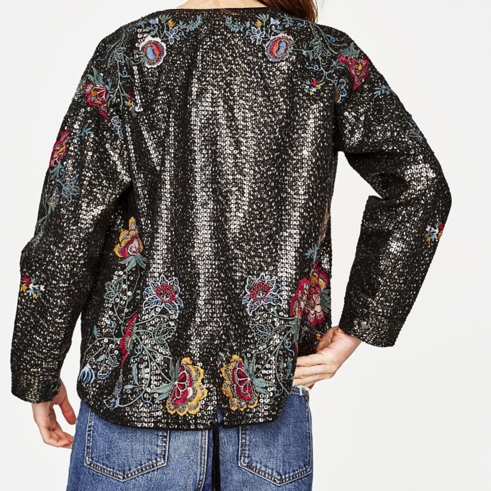 ZARA EMBROIDERED and SEQUINNED JACKET - Picture 3 of 8