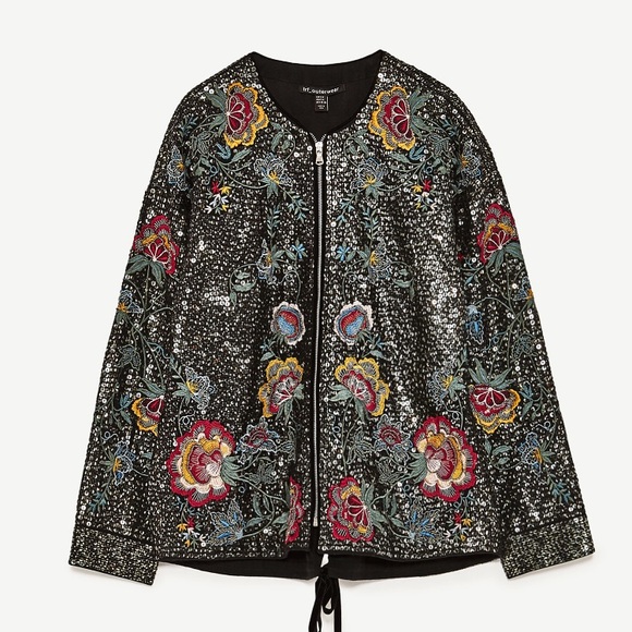 ZARA EMBROIDERED and SEQUINNED JACKET - Picture 2 of 8