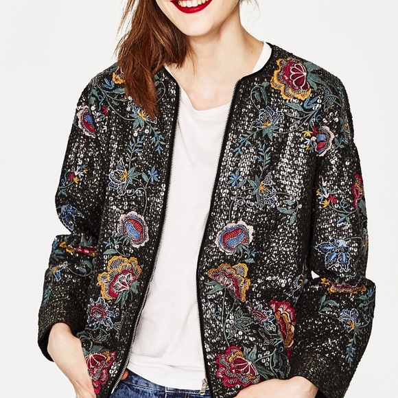 ZARA EMBROIDERED and SEQUINNED JACKET - Picture 5 of 8