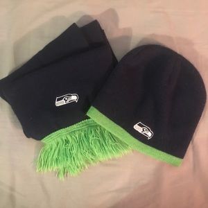 Seattle Seahawks Hat and Scarf