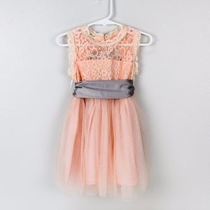Phelfish peach lace and tulle toddler dress
