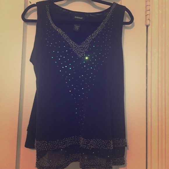 Avenue Tops - Sparkly Black Tank