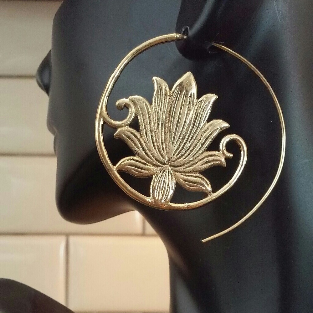 Lotus Spiral Earrings