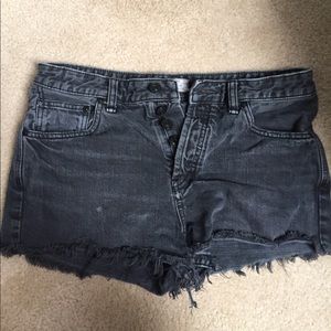 Free People Black Demin Shorts