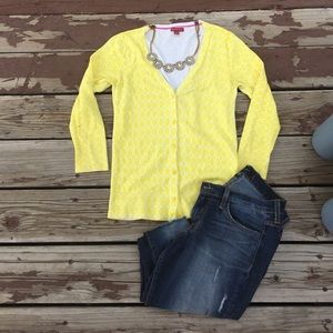 Yellow lattice cardigan