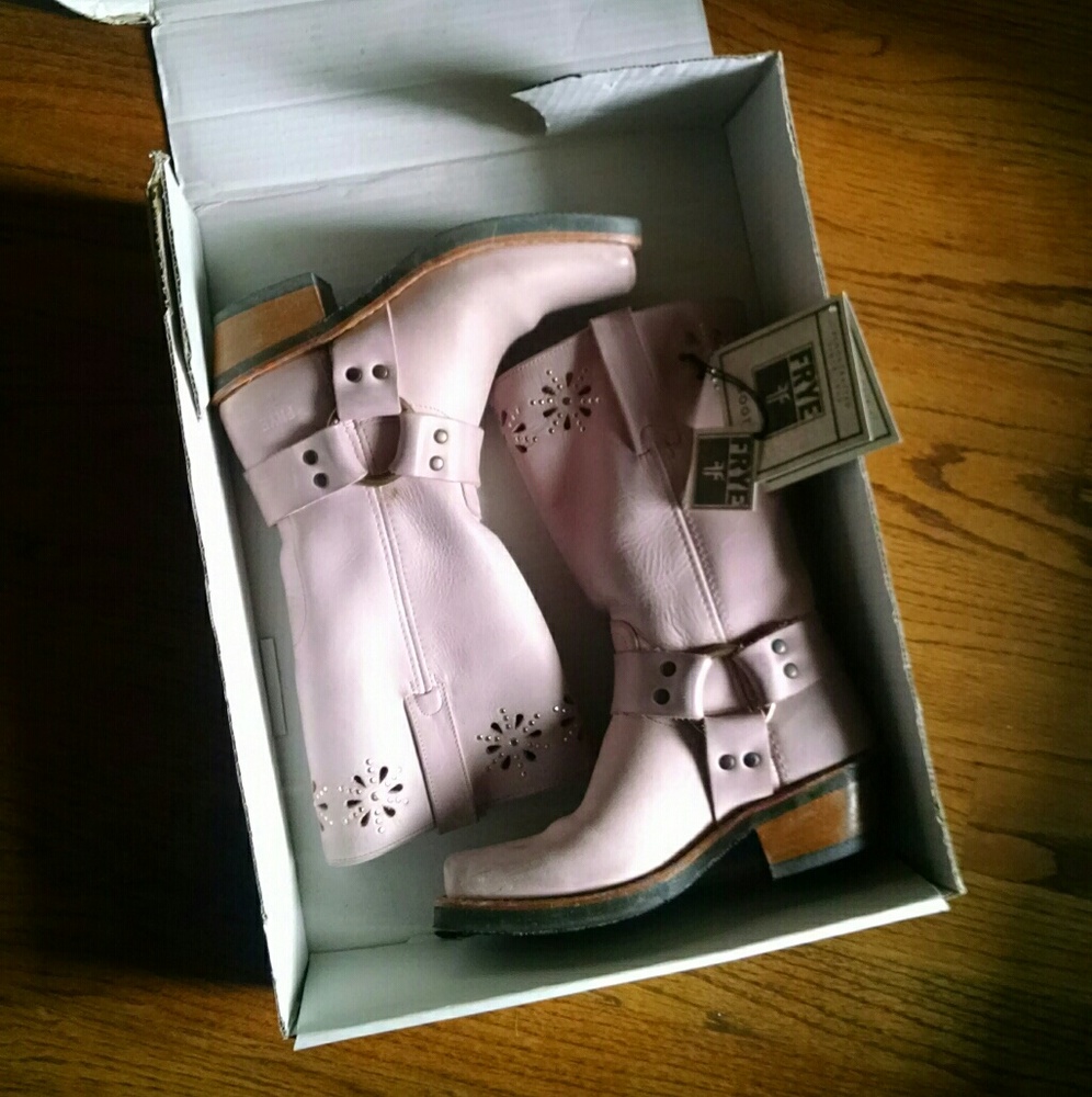 Light Pink Frye Cowboy Boots