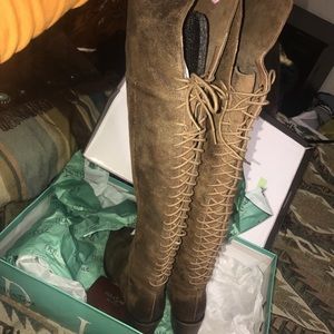 Over the knee western boots