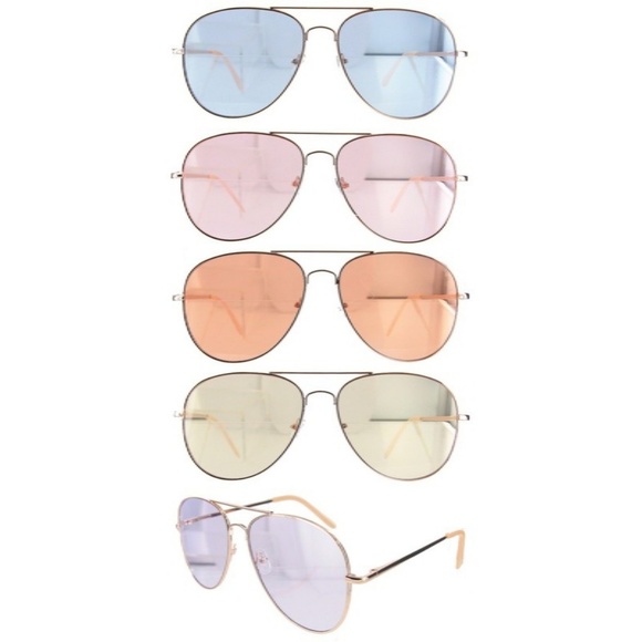 🔴LAST PAIR ORANGE colored aviator sunglasses - Picture 3 of 5