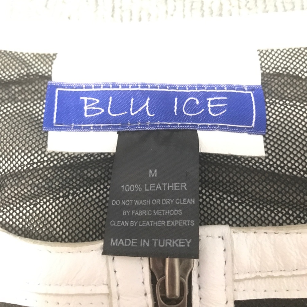 100% real white leather jacket never worn