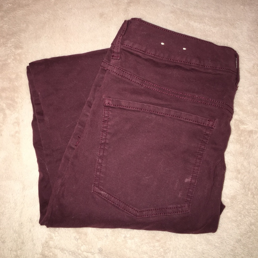 American Eagle Maroon Jeggings