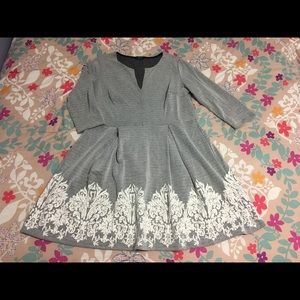 Formal black and white dress