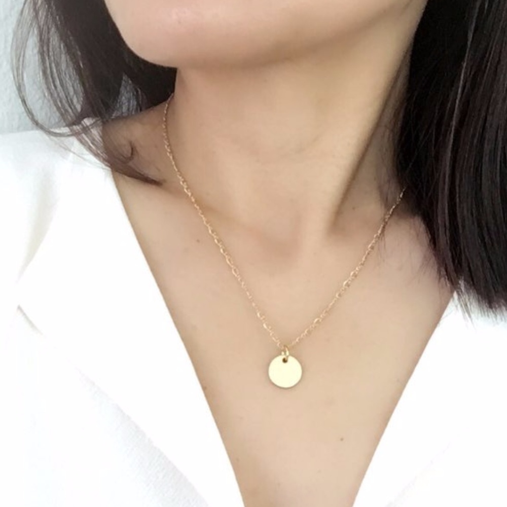 Handmade Minimalist Gold Circle Necklace