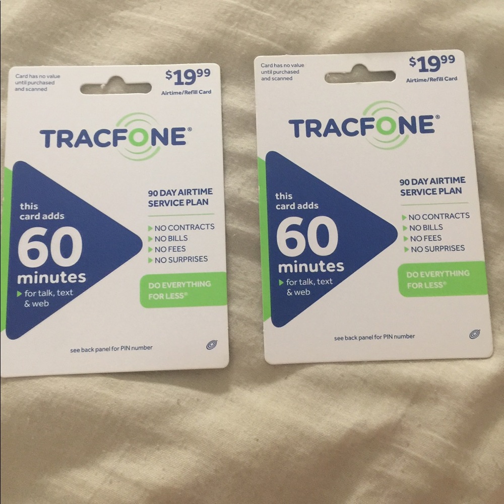 New Two (2) Tracfone 60 minutes cards