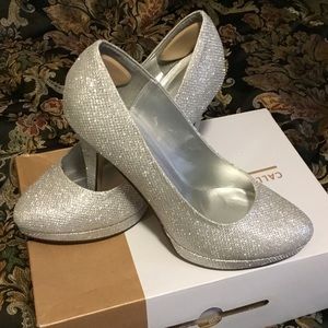 Cute Sparkly Silver Heels