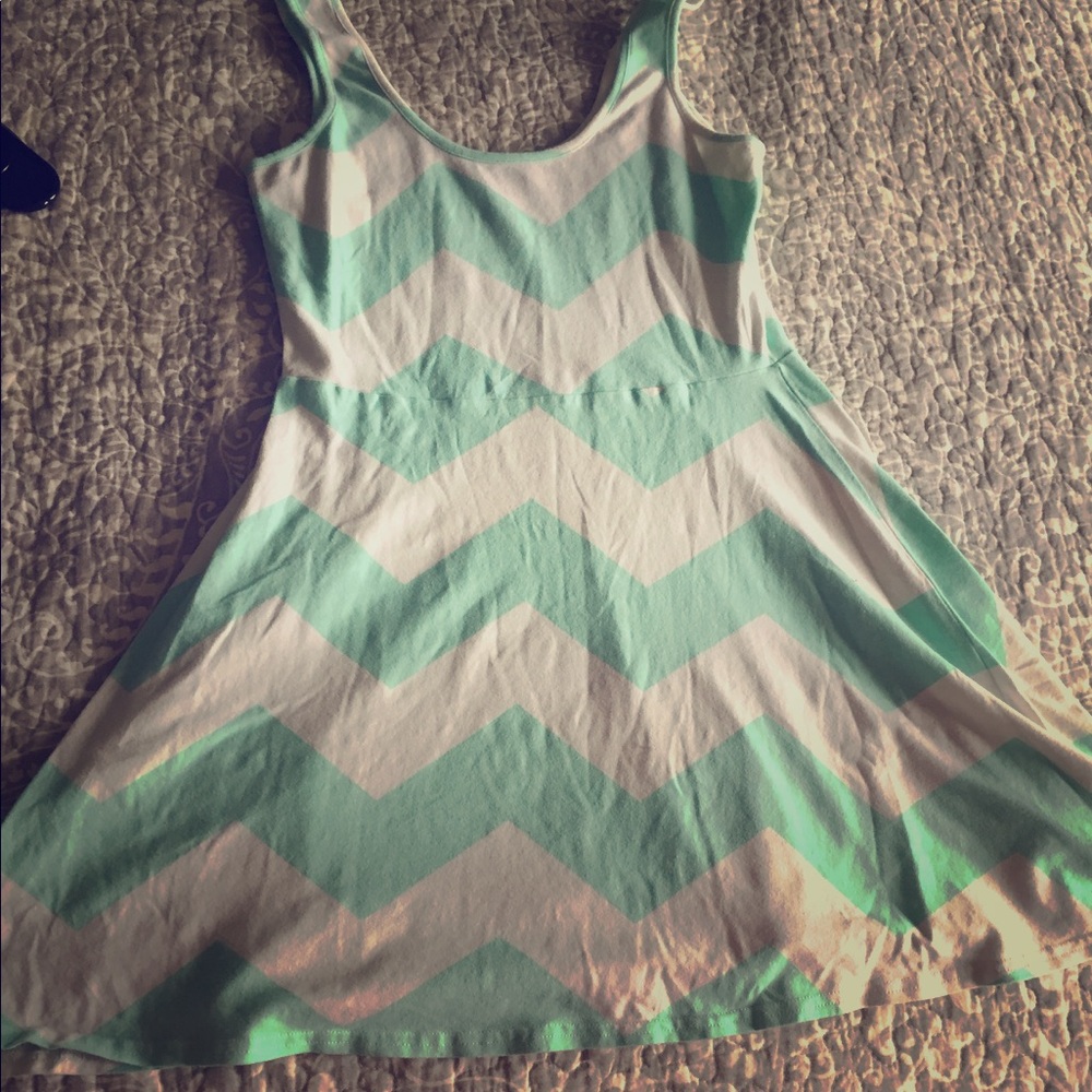White and teal summer dress!