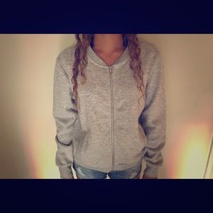 Grey zip up sweatshirt