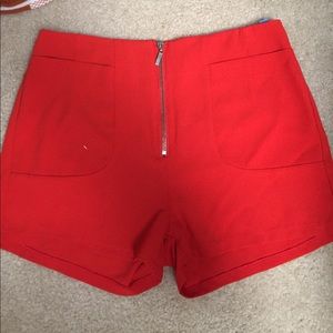 Nordstrom Nice Red Zipper Shorts