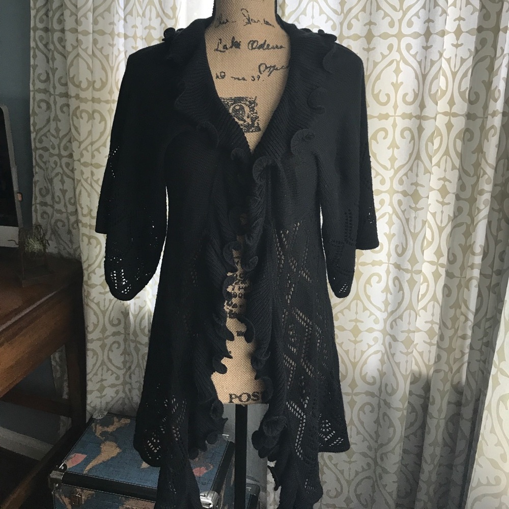 Black long open sweater Super cute!